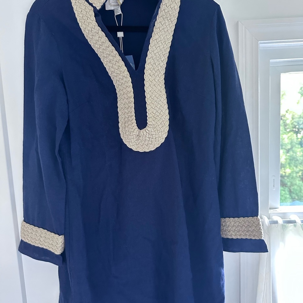 Sail to Sable Navy and Cream Midi Dress